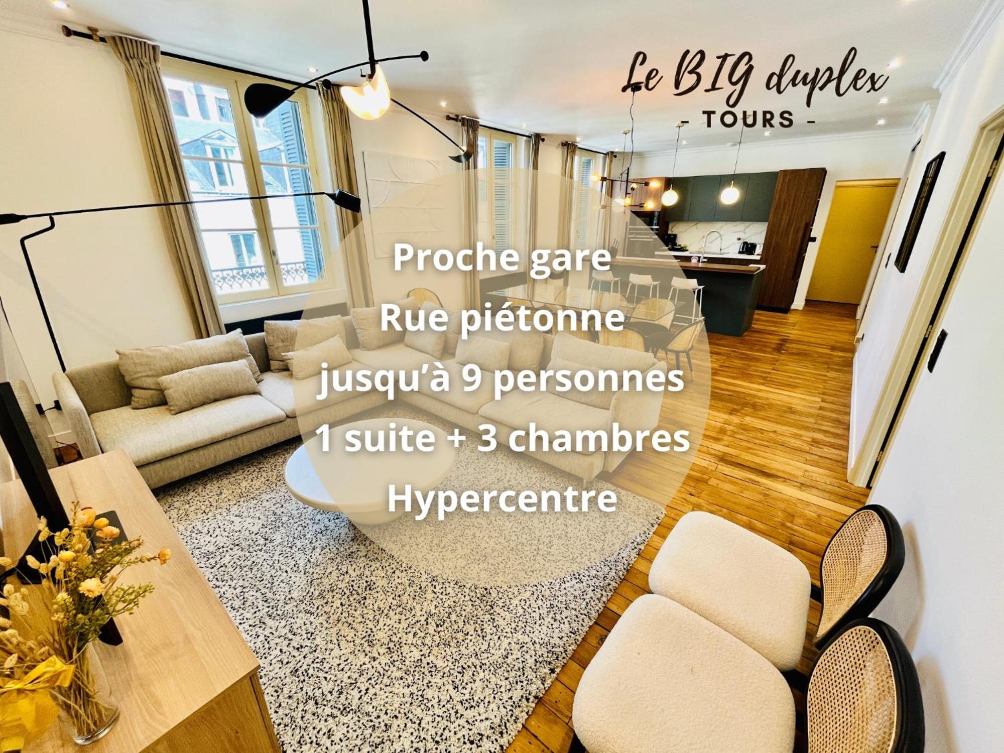 Le Big Duplex, Hypercentre, 4 Chambres, Spacieux Tours Luaran gambar